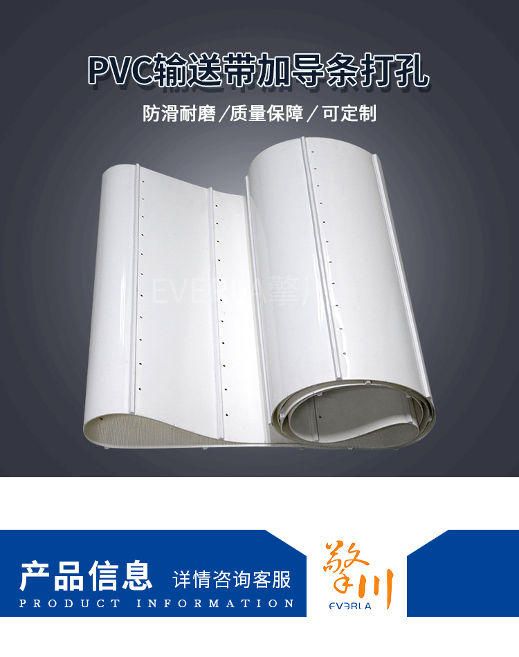 pvc輸送帶加導(dǎo)條打孔<a href='http://www.zhangtiankun.cn/shusongdai/shipin/' target='_blank'><u>食品輸送帶</u></a>細(xì)節(jié)圖1