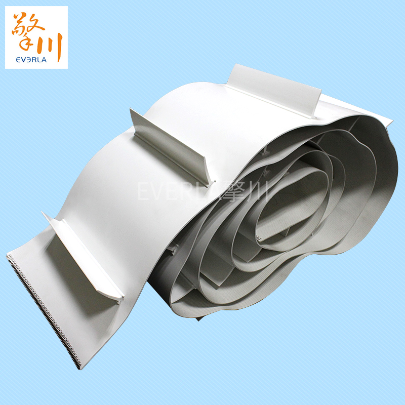 白色<a href='http://www.zhangtiankun.cn/shusongdai/xiangjiao/' target='_blank'><u>擋板輸送帶</u></a> 鋼扣接口