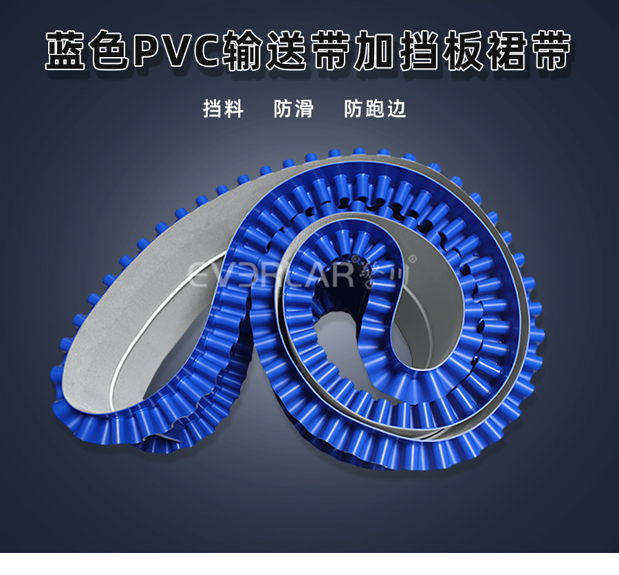 藍(lán)色PVC<a href='http://www.zhangtiankun.cn/shusongdai/' target='_blank'><u>輸送帶</u></a>加擋板裙帶詳情01