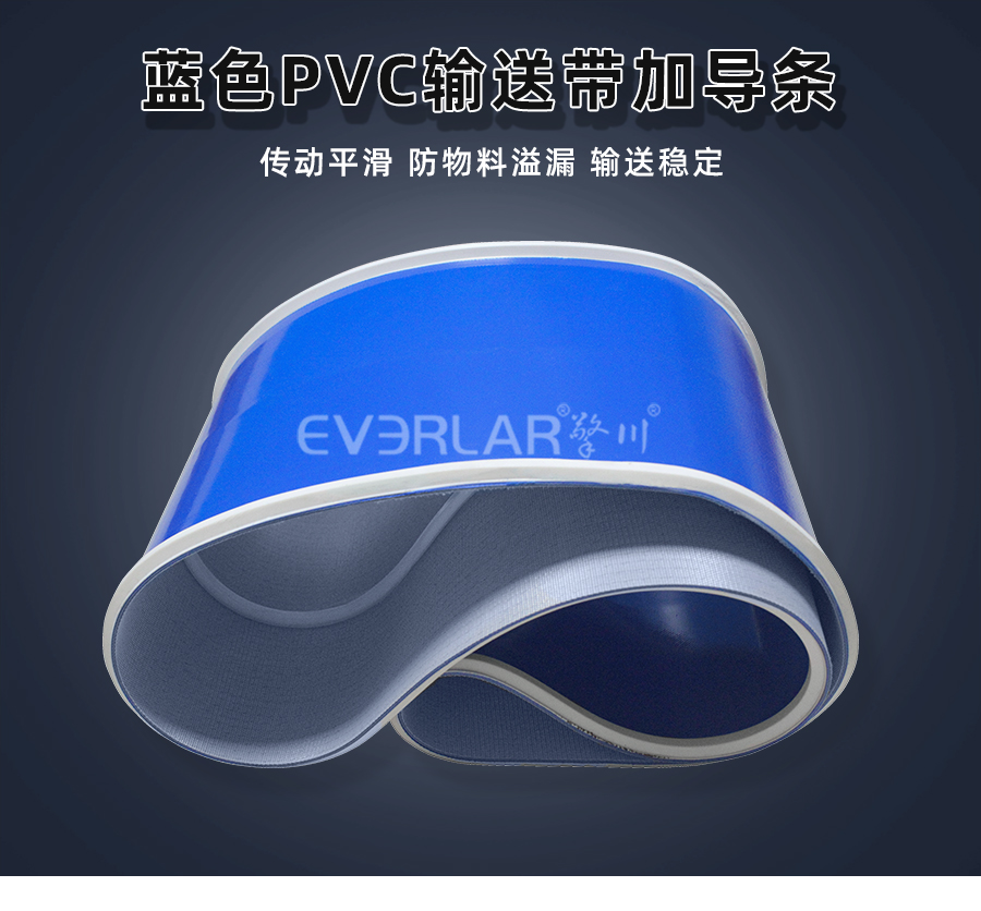 藍(lán)色PVC<a href='http://www.zhangtiankun.cn/shusongdai/' target='_blank'><u>輸送帶</u></a>加導(dǎo)條<a href='http://www.zhangtiankun.cn/shusongdai/' target='_blank'><u>輸送帶</u></a>詳情01