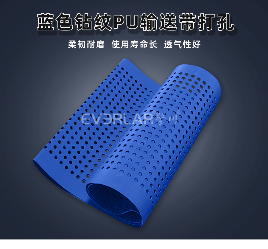 藍(lán)色鉆紋PU<a href='http://www.zhangtiankun.cn/shusongdai/' target='_blank'><u>輸送帶</u></a>打孔詳情01