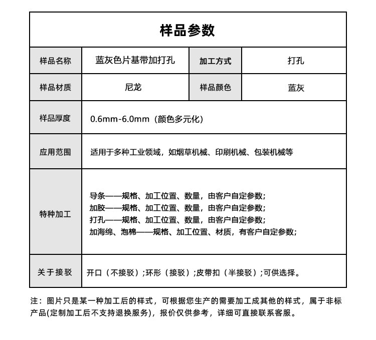 藍灰片基帶加打孔